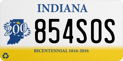 IN license plate 854SOS