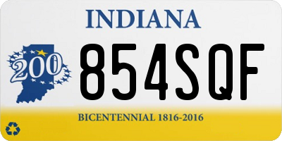 IN license plate 854SQF