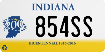 IN license plate 854SS