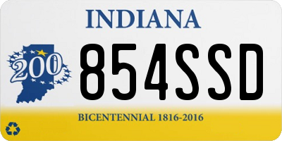 IN license plate 854SSD