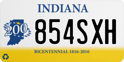 IN license plate 854SXH