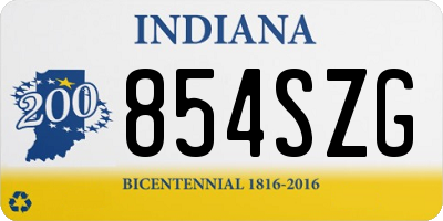 IN license plate 854SZG