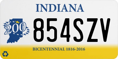 IN license plate 854SZV