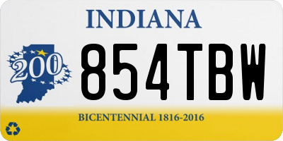 IN license plate 854TBW
