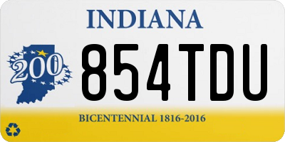 IN license plate 854TDU