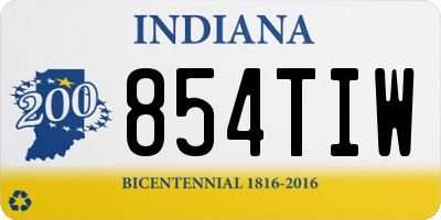 IN license plate 854TIW