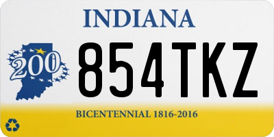 IN license plate 854TKZ