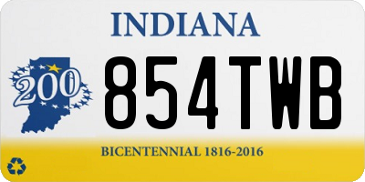 IN license plate 854TWB