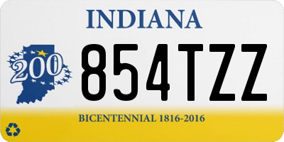IN license plate 854TZZ