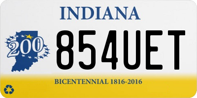 IN license plate 854UET
