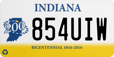 IN license plate 854UIW