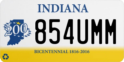 IN license plate 854UMM