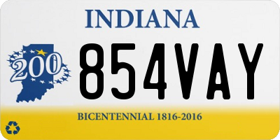 IN license plate 854VAY