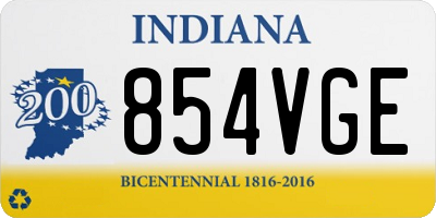 IN license plate 854VGE