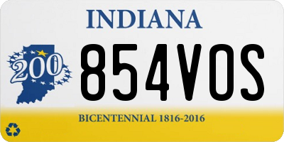 IN license plate 854VOS
