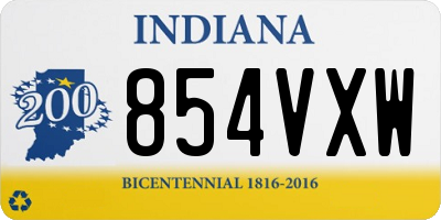 IN license plate 854VXW