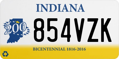 IN license plate 854VZK