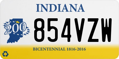 IN license plate 854VZW