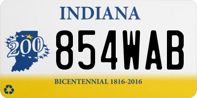 IN license plate 854WAB