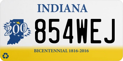 IN license plate 854WEJ
