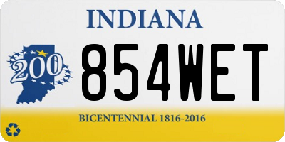 IN license plate 854WET