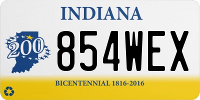 IN license plate 854WEX