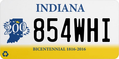 IN license plate 854WHI