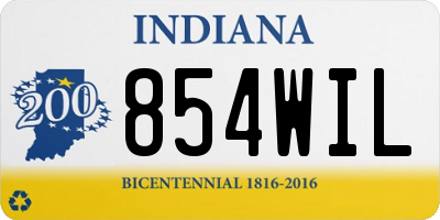 IN license plate 854WIL