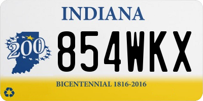 IN license plate 854WKX