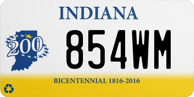 IN license plate 854WM