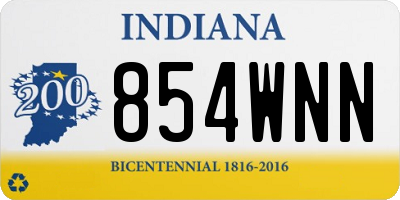 IN license plate 854WNN