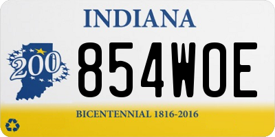 IN license plate 854WOE