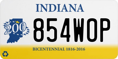 IN license plate 854WOP