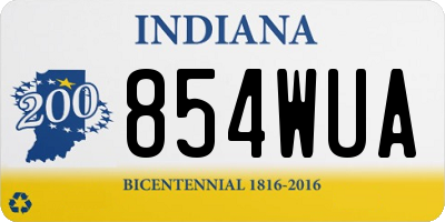 IN license plate 854WUA
