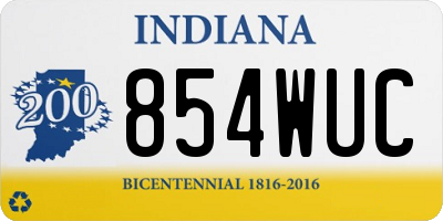 IN license plate 854WUC