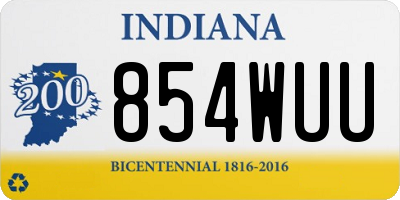 IN license plate 854WUU