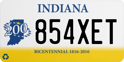 IN license plate 854XET
