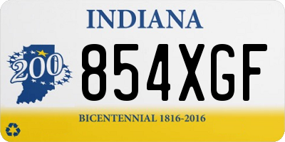 IN license plate 854XGF