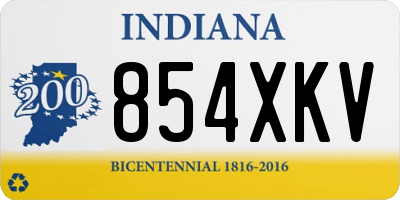 IN license plate 854XKV