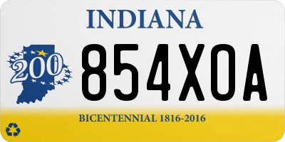 IN license plate 854XOA