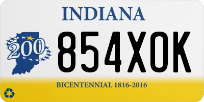 IN license plate 854XOK
