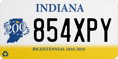 IN license plate 854XPY