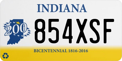IN license plate 854XSF
