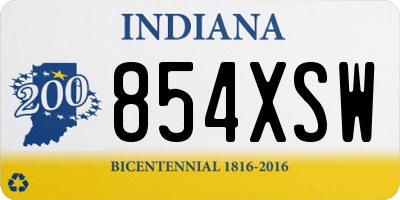 IN license plate 854XSW