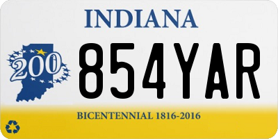 IN license plate 854YAR