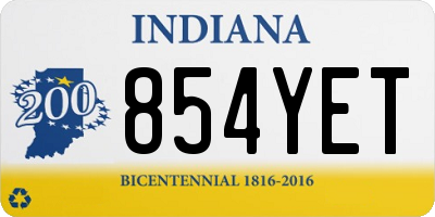 IN license plate 854YET