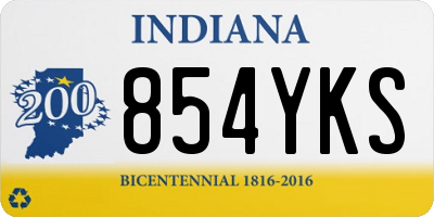 IN license plate 854YKS