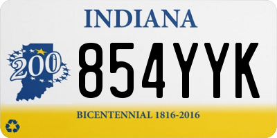 IN license plate 854YYK