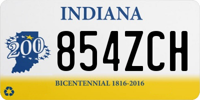 IN license plate 854ZCH