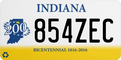 IN license plate 854ZEC